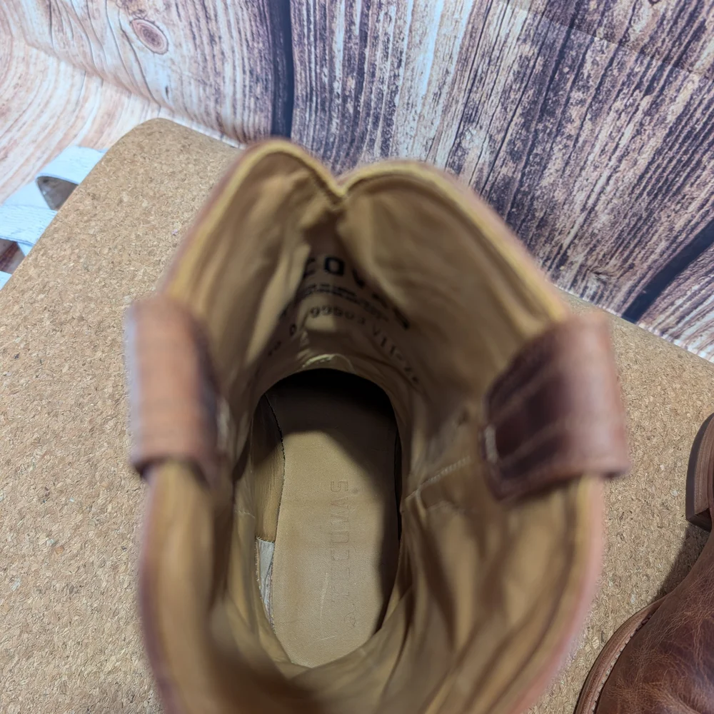 Tecovas Rustic Brown Roper Goat Leather Cowboy Boots 10 D - Picture 8 of 13